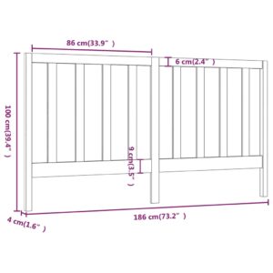 vidaXL Sänggavel vit 186x4x100 cm massiv furu - Bild 6