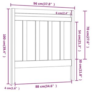 vidaXL Sänggavel svart 96x4x100 cm massiv furu - Bild 6