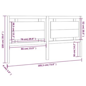 vidaXL Sänggavel vit 185,5x4x100 cm massiv furu - Bild 6