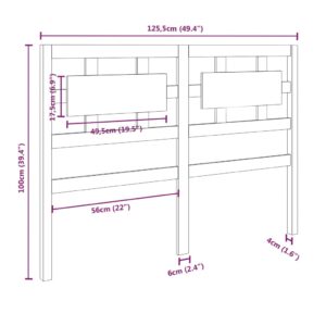 vidaXL Sänggavel svart 125,5x4x100 cm massiv furu - Bild 6