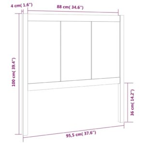 vidaXL Sänggavel svart 95,5x4x100 cm massiv furu - Bild 6