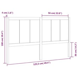 vidaXL Sänggavel svart 125,5x4x100 cm massiv furu - Bild 6