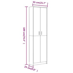 vidaXL Hallgarderob Rökfärgad ek 55x25x189 cm konstruerat trä - Bild 9