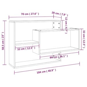 vidaXL Vägghylla rökfärgad ek 104x20x58,5 cm konstruerat trä - Bild 6