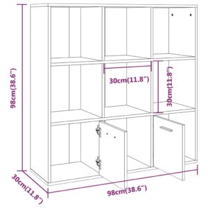 vidaXL Bokhylla brun ek 98x30x98 cm - Bild 9