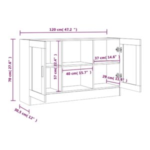 vidaXL Vitrinskåp rökfärgad ek 120x30,5x70 cm konstruerat trä - Bild 9