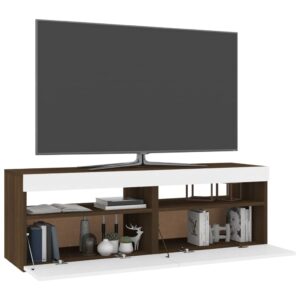 vidaXL Tv-bänkar 2 st med LED-belysning ljusbrun ek 60x35x40 cm - Bild 6