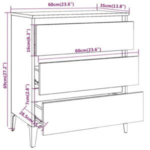 vidaXL Byrå rökfärgad ek 60x35x69 cm konstruerat trä - Bild 8