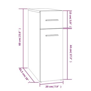 vidaXL Apoteksskåp rökfärgad ek 20x45,5x60 cm konstruerat trä - Bild 7