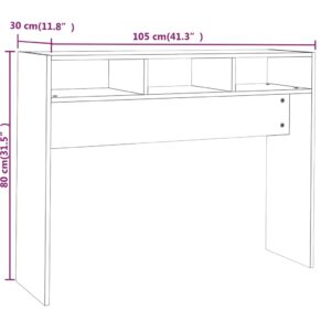 vidaXL Avlastningsbord rökfärgad ek 105x30x80 cm konstruerat trä - Bild 7