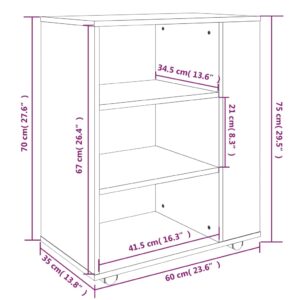 vidaXL Skåp med hjul rökfärgad ek 60x35x75 cm konstruerat trä - Bild 10