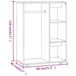 vidaXL Garderob brun ek 80x40x110 cm konstruerat trä - Bild 7