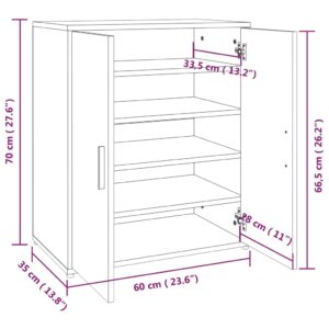 vidaXL Skoställ brun ek 60x35x70 cm konstruerat trä - Bild 10