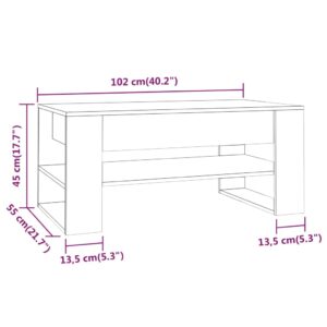 vidaXL Soffbord betonggrå 102x55x45 cm konstruerat trä - Bild 7