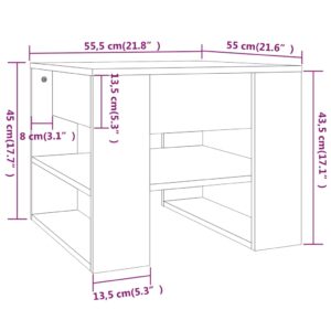 vidaXL Soffbord vit 55,5x55x45 cm konstruerat trä - Bild 7