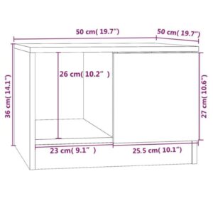 vidaXL Soffbord svart 50x50x36 cm konstruerat trä - Bild 8