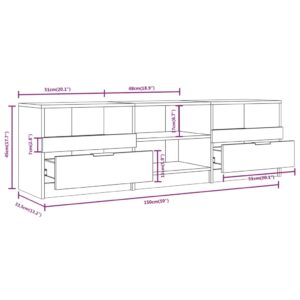 vidaXL Tv-bänk vit högglans 150x33,5x45 cm konstruerat trä - Bild 7