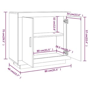 vidaXL Byrå betonggrå 80x40x75 cm konstruerat trä - Bild 9