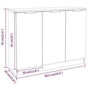 vidaXL Byrå brun ek 90,5x30x70 cm konstruerat trä - Bild 9