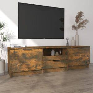 vidaXL TV-bänk rökfärgad ek 140x35x40 cm konstruerat trä - Bild 3