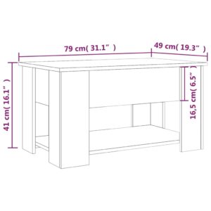 vidaXL Soffbord vit 79x49x41 cm konstruerat trä - Bild 8