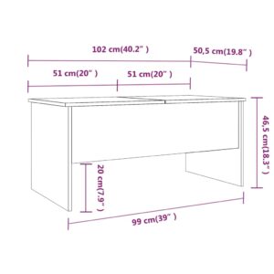 vidaXL Soffbord vit 102x50,5x46,5 cm konstruerat trä - Bild 9