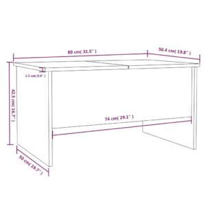 vidaXL Soffbord sonoma-ek 80x50x42,5 cm konstruerat trä - Bild 9