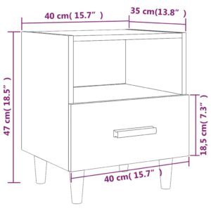 vidaXL Sängbord 2 st vit högglans 40x35x47 cm - Bild 8