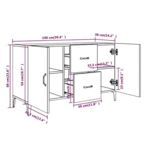 vidaXL Skåp vit högglans 100x36x60 cm konstruerat trä - Bild 8