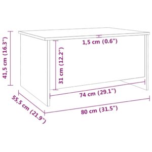 vidaXL Soffbord brun ek 80x55,5x41,5 cm konstruerat trä - Bild 8