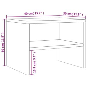 vidaXL Sängbord 2 st rökfärgad ek 40x30x30 cm konstruerat trä - Bild 10