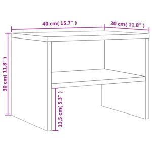 vidaXL Sängbord rökfärgad Brun ek 40x30x30 cm konstruerat trä - Bild 9