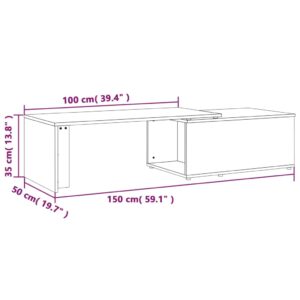 vidaXL Soffbord rökfärgad ek 150x50x35 cm konstruerat trä - Bild 12