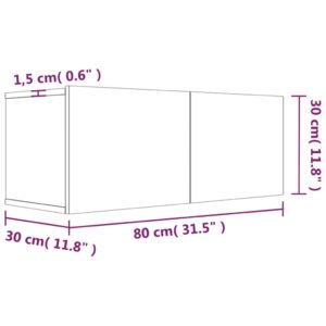 vidaXL TV-bänk grå sonoma 80x30x30 cm konstruerat trä - Bild 9