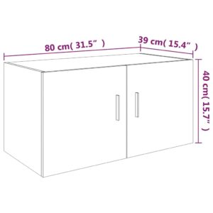 vidaXL Väggmonterat skåp rökfärgad ek 80x39x40 cm konstruerat trä - Bild 8