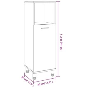 vidaXL Badrumsskåp rökfärgad ek 30x30x95 cm konstruerat trä - Bild 10