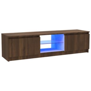 vidaXL TV-bänk med LED-belysning Brun ek 120x30x35,5 cm - Bild 2