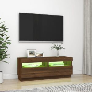 vidaXL Tv-bänk med LED-belysning brun ek 100x35x40 cm - Bild 4