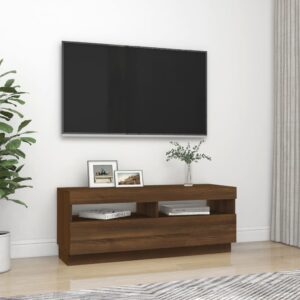 vidaXL Tv-bänk med LED-belysning brun ek 100x35x40 cm - Bild 6