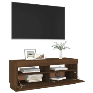 vidaXL Tv-bänk med LED-belysning brun ek 100x35x40 cm - Bild 7