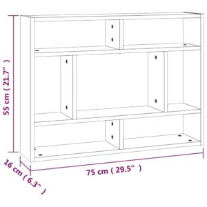 vidaXL Vägghylla brun ek 75x16x55 cm konstruerat trä - Bild 6