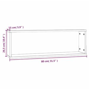 vidaXL Vägghyllor 4 st rökfärgad ek 80x15x26,5 cm konstruerat trä - Bild 10