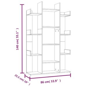 vidaXL Bokhylla brun ek 86x25,5x140 cm konstruerat trä - Bild 8