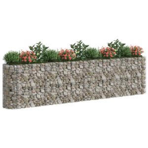 vidaXL Planteringsgabion galvaniserat järn 400x50x100 cm - Bild 3