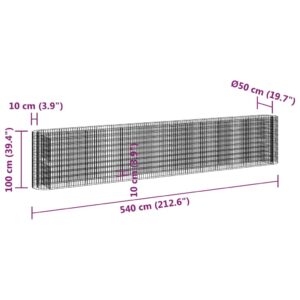 vidaXL Planteringsgabion galvaniserat järn 540x50x100 cm - Bild 8