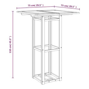 vidaXL Cafébord 75x75x110 cm massivt akaciaträ - Bild 8