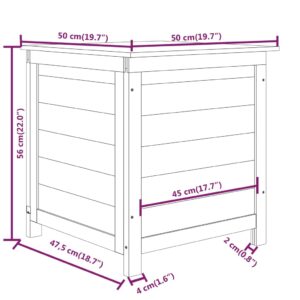 vidaXL Dynbox för trädgården brun 50x50x56 cm massivt granträ - Bild 7