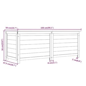 vidaXL Dynbox för trädgården brun 150x50x56 cm massivt granträ - Bild 7