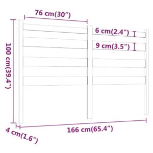 vidaXL Sänggavel vit 166x4x100 cm massiv furu - Bild 6