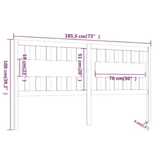 vidaXL Sänggavel vit 185,5x4x100 cm massiv furu - Bild 6